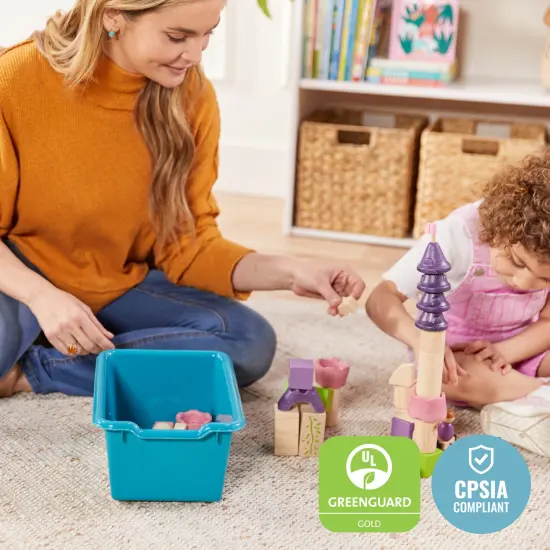 Scoop Front Storage Bins, Multipurpose Organization, 10-Pack Turquoise {6}