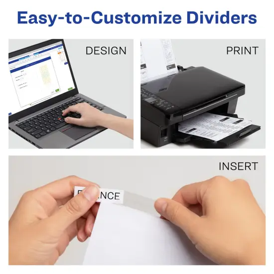 Avery Extra-Wide Big Tab Insertable Dividers for 3 Ring Binders, 8-Tab Sets, White Paper, Clear Tabs, Works With Sheet Protectors, 6 Sets (11254) {4}