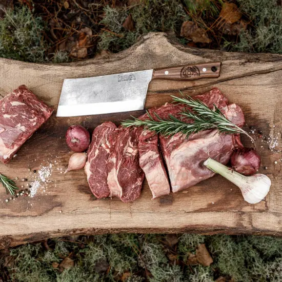 Petromax Hand Sharpened Cleaver Knife with Stainless Steel Blade and Hardwood Handle, Knives for Indoor or Outdoor Kitchen and Camping {7}