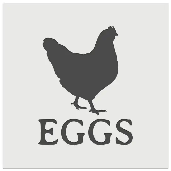 Eggs Text with Chicken Farm Wall Cookie DIY Craft Reusable Stencil {2}