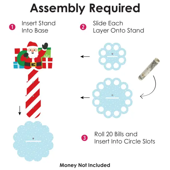 Big Dot of Happiness Very Merry Christmas - DIY Holiday Santa Claus Party Money Holder Gift - Cash Cake {7}