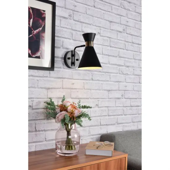 Halycon 6 inch black wall sconce {2}