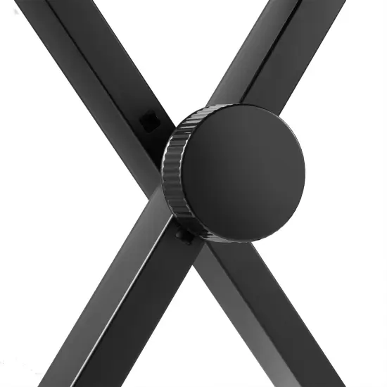 Hamzer Cushioned Piano Bench, Adjustable Keyboard Stool Chair - Foldable & Portable w/ Padded Cushion - Stable Sturdy Collapsible X Style Seat, Black {6}