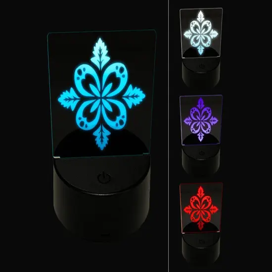 Forest Flower Petal and Leaf Design 3D Illusion LED Night Light Sign Nightstand Desk Lamp {1}