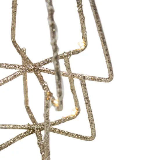 Northlight LED Lighted Glittered Wire Christmas Cone Tree - 17.5" - Warm White Lights Gold {5}