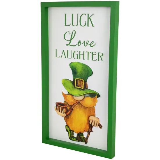 Northlight Luck Love Laughter St. Patricks Day Framed Wall Sign - 18" Green {4}