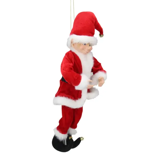 Northlight Bendable Elf in Santa Suit Christmas Figure - 15" - Red and White {5}