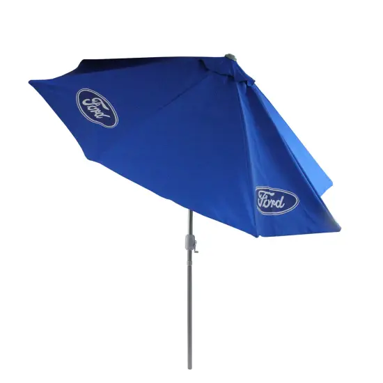 Northlight 9ft Outdoor Patio Ford Umbrella with Hand Crank and Tilt, Blue {3}