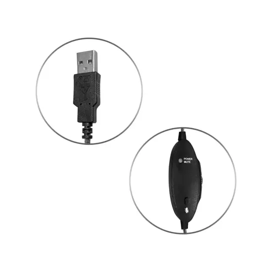 WorkSmart Personal Headset - USB with Steel-Reinforced Gooseneck Microphone, Leatherette Ear Cushions {5}