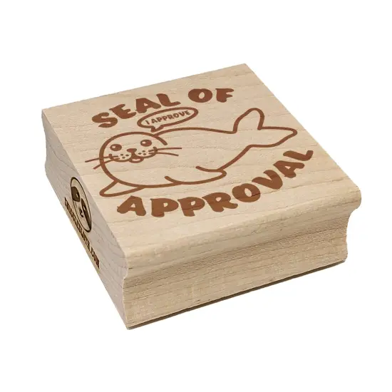 Seal of Approval I Approve Funny Square Rubber Stamp for Stamping Crafting {7}