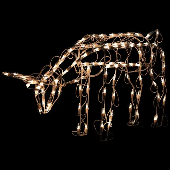 Northlight Lighted Feeding Reindeer Outdoor Christmas Decoration - 25" - Clear Lights White {1}