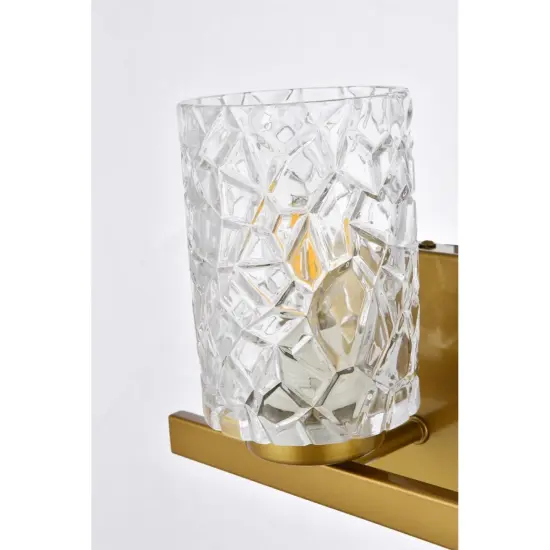 Cassie 1 light bath sconce in brass with clear shade {6}