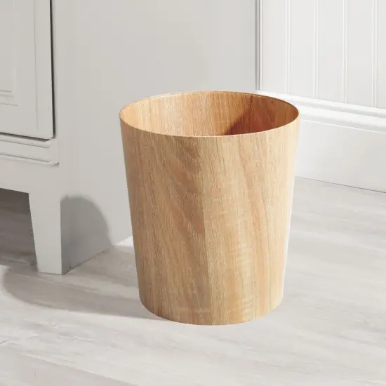 mDesign Bamboo Trash Can Wastebasket, Garbage Container Bin {2}