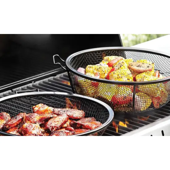 Outset QD77 Grill, 1 EA, Black Chef's Outdoor Basket and Skillet {3}