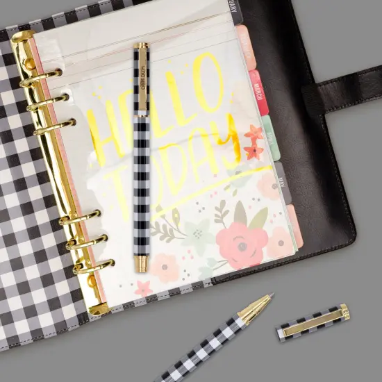 Metal Gel Pen - Buffalo Check - Pack of 6 {2}