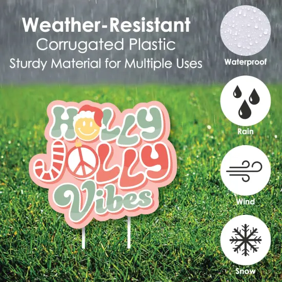 Big Dot of Happiness Groovy Christmas - Lawn Decorations - Outdoor Pastel Holiday Party Yard Decorations - 10 Piece {6}