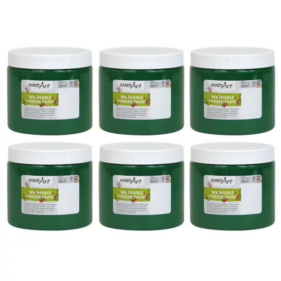Washable Finger Paint, Green, 16 oz., Pack of 6 {1}