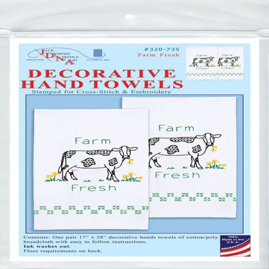 Jack Dempsey Stamped Decorative Hand Towel Pair 17"X28"-Farm Fresh {1}