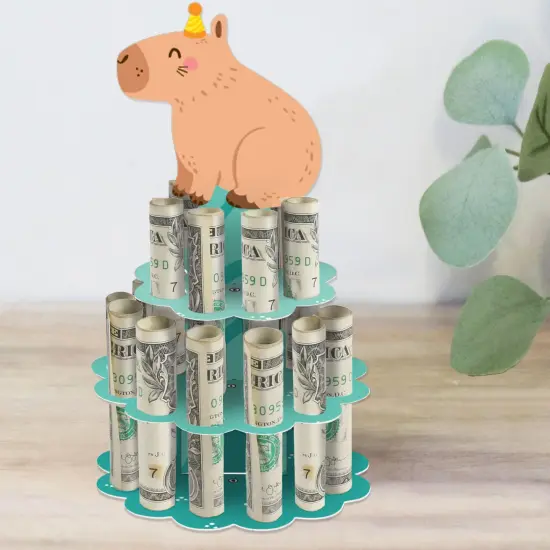 Big Dot of Happiness Capy Birthday - DIY Capybara Party Money Holder Gift - Cash Cake {1}
