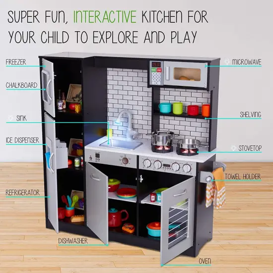 Lil' Jumbl Kids Kitchen Set, Toddler Wooden Kitchen Playset {2}