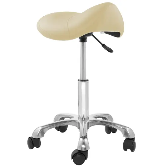 Saloniture Professional Ergonomic Saddle Stool - Adjustable Hydraulic Seat, Rolling Spa Salon, Massage, and Medical Office Chair with Swivel Wheels {1}