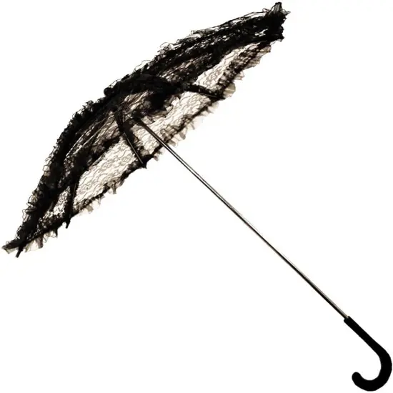 Steampunk Lace Costume Umbrella Parasol 24" - Black {1}