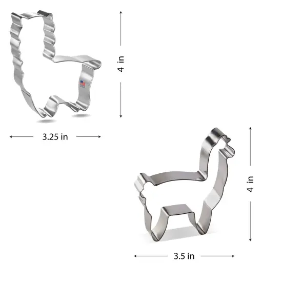 CookieCutter.com Alpaca and Llama Cookie Cutter Set 2 Pc - Foose Cookie Cutters - USA Tin Plated Steel {3}