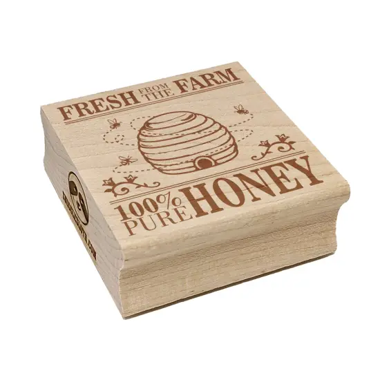 Fresh From The Farm Beehive Pure Honey Square Rubber Stamp for Stamping Crafting {7}