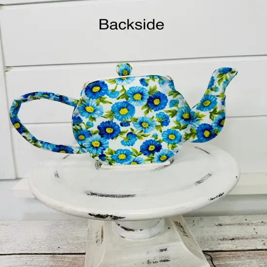 H6xW10 Blue Foam Tea Pot Ornament/Wreath Attachment: A Charming and Versatile Accent for Your Wreaths-63202BL {5}