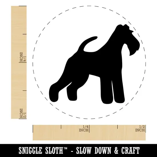 Wire Hair Fox Terrier Dog Solid Self-Inking Rubber Stamp for Stamping Crafting Planners Fuchsia {1}