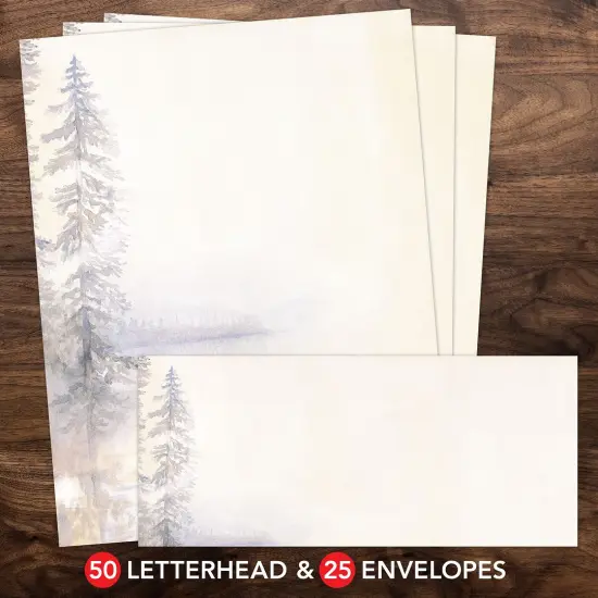 Great Papers!Morning Mist 2-Sided 8.5" x 11" Letterhead and #10 Envelope Scenic Stationery Set, 50 Stationery Sheets with 2-sided printing, and 25 Matching #10 Envelopes, Printer compatible {4}