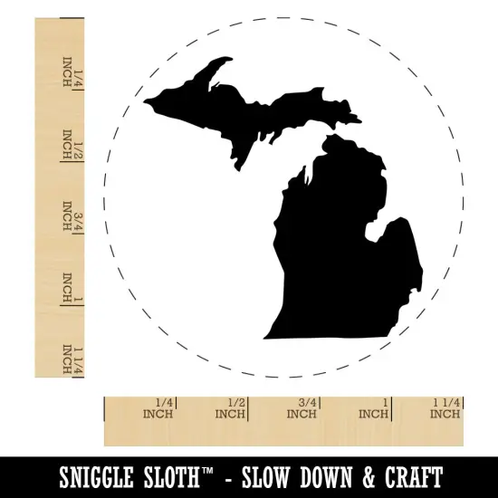 Michigan State Silhouette Rubber Stamp for Stamping Crafting Planners {1}