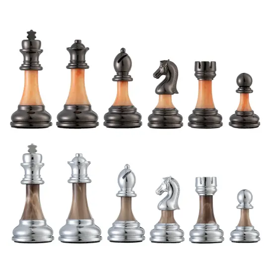 Bobby Fischer Metal & Acrylic Chess Pieces, 3.5 inch king {2}