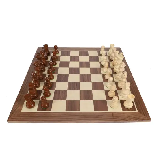 WE Games French Staunton Chess Set - Weighted Pieces & Walnut Wood Board 14.75 in. {4}