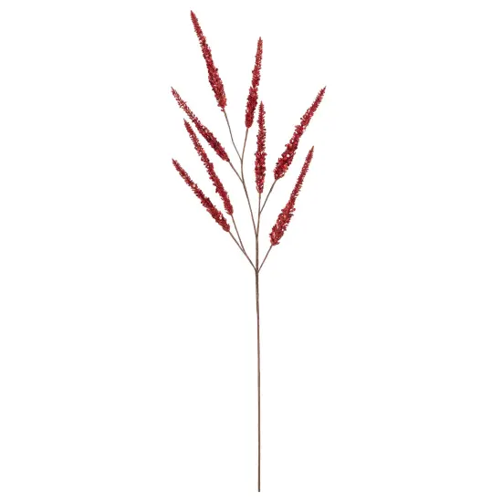 Allstate Glitter and Sequin Artificial Leaf Sprigs Christmas Spray - 34" - Red {1}