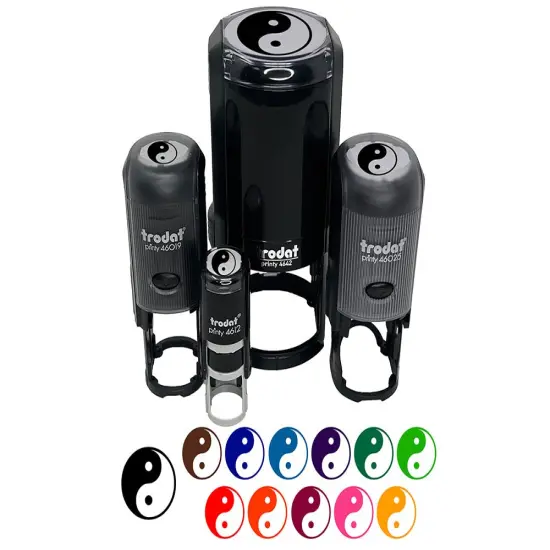 Yin and Yang Symbol Self-Inking Rubber Stamp for Stamping Crafting Planners Lime Green {1}