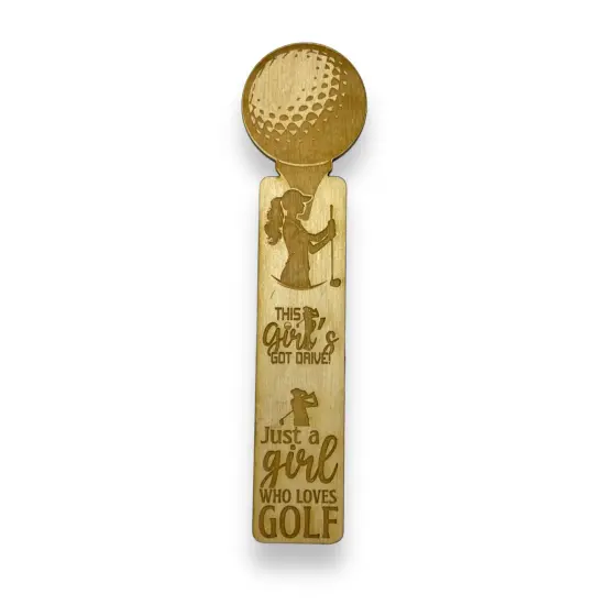 Bookmark - Just a girl who loves golf - Birch wood {1}