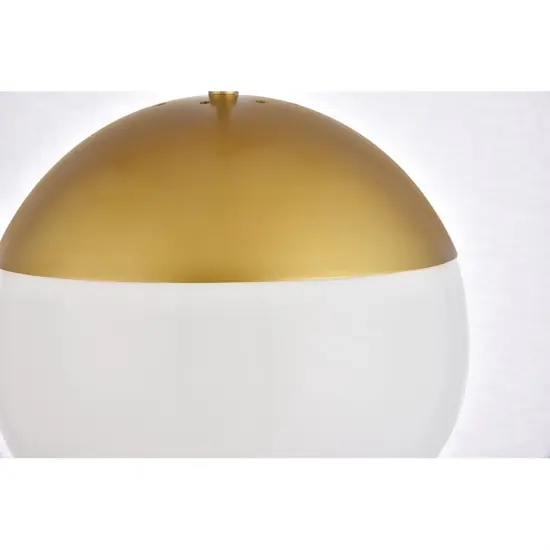Eclipse 1 Light Brass plug in pendant With Frosted White Glass {4}