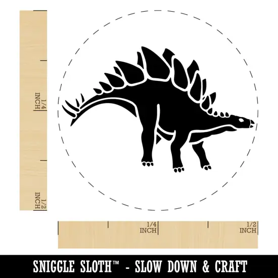 Stegosaurus Dinosaur Self-Inking Rubber Stamp Ink Stamper for Stamping Crafting Planners Lime Green {1}