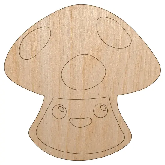 Cute Kawaii Toadstool Mushroom Unfinished Wood Shape Piece Cutout for DIY Craft Projects {2}