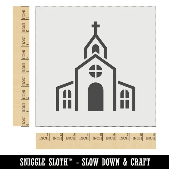Church Building Wall Cookie DIY Craft Reusable Stencil {1}