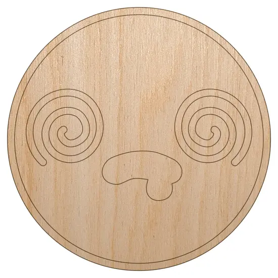 Kawaii Cute Dazed Confused Drool Face Unfinished Wood Shape Piece Cutout for DIY Craft Projects {7}