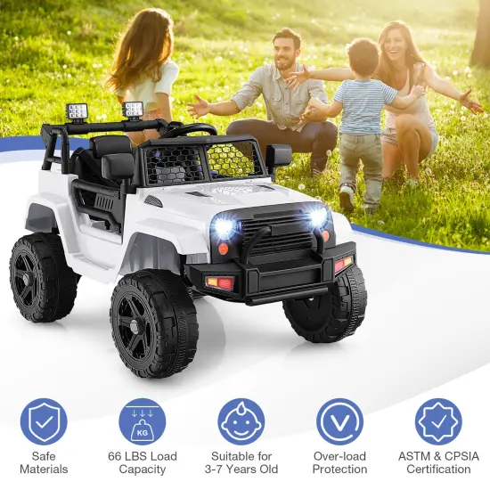 Costway 12V Kids Ride On Truck Car Electric Vehicle Remote w/ Music & Light {5}