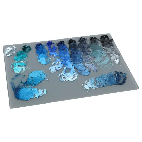 New York Central Grey Tempered Glass Palette 12x16" Tabletop Rectangle &ndash; Scratch-Resistant, Easy-to-Clean Artist Palette for Precise Color Mixing, Reduced Glare, Solvent-Resistant {4}