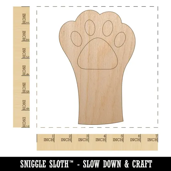 Cute Cat Paw Unfinished Wood Shape Piece Cutout for DIY Craft Projects {1}
