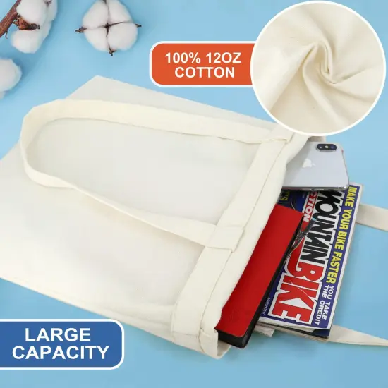 Flowers 12OZ Canvas Tote Bag With Inner Zipper Pocket Cute Aesthetic Mother's Day Cotton Tote Bag Reusable Tote Bag for Women Lightweight Washable Graphic Trendy Tote Bag {5}