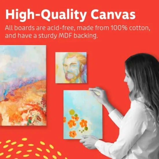 12 Pack Canvas for Painting , 8 x 10 Inch Blank White Canvas Boards - 100% Cotton Art Panels for Oil, Acrylic & Watercolor Paint {4}