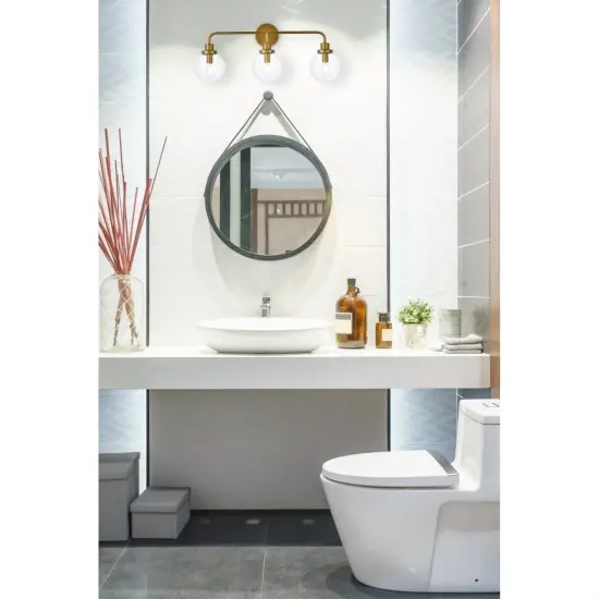 Hanson 3 lights bath sconce in brass with clear shade {2}