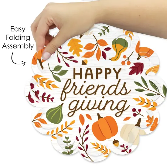 Big Dot of Happiness Fall Friends Thanksgiving - Friendsgiving Party Round Table Decorations - Paper Chargers - Place Setting For 12 {6}