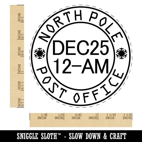 North Pole Christmas Postmark Santa Claus Mail Stamp Self-Inking Rubber Stamp for Stamping Crafting Planners Red {1}